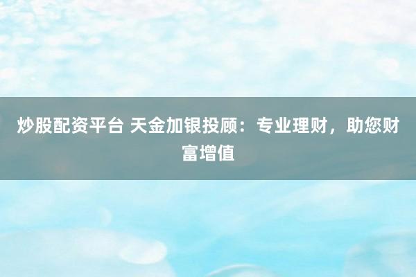 炒股配资平台 天金加银投顾：专业理财，助您财富增值