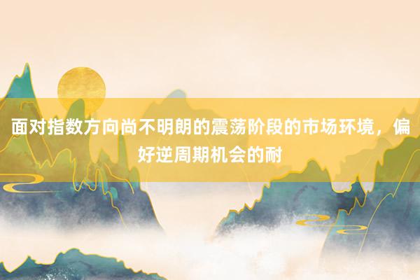 面对指数方向尚不明朗的震荡阶段的市场环境，偏好逆周期机会的耐